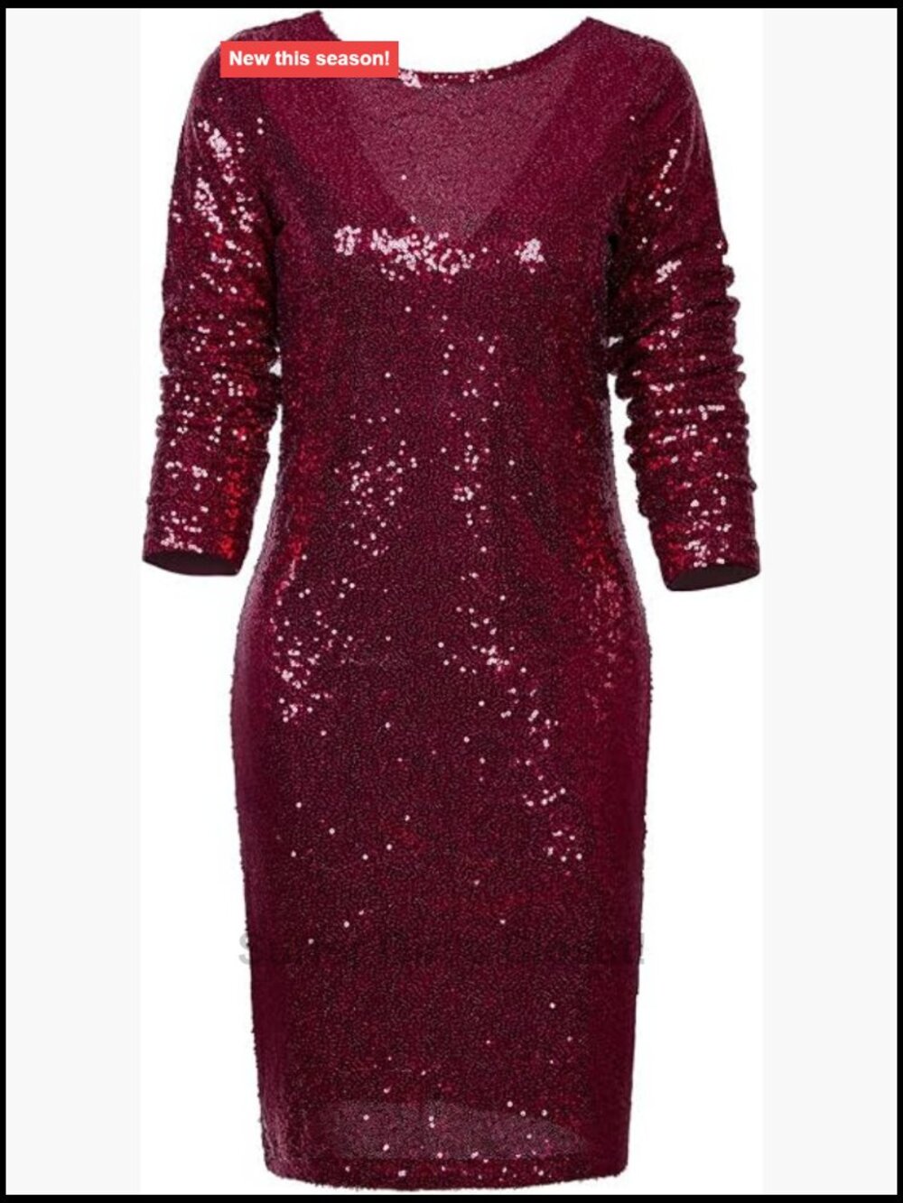 1920s Flapper Dress Sequin Long Sleeve V-Neck Cocktail Party